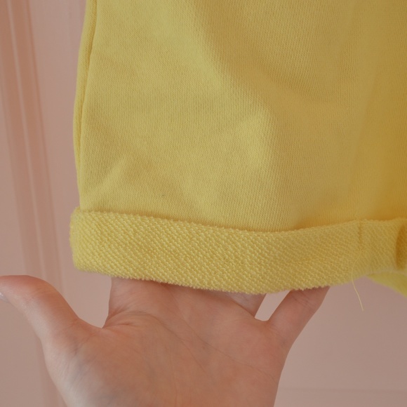 EUC Light Yellow Terrycloth Shorts - Picture 3 of 5